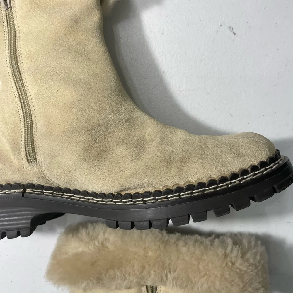 Coldwater Creek Beige Shearling Winter Boots SB-
